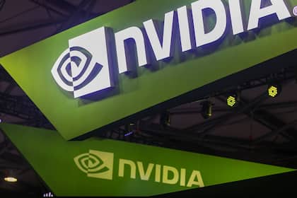 Höhenflug der Tech-Aktien doch nicht ganz so spekulationsgetrieben Logo des Chipherstellers Nvidia an einer Messe in Shanghai.