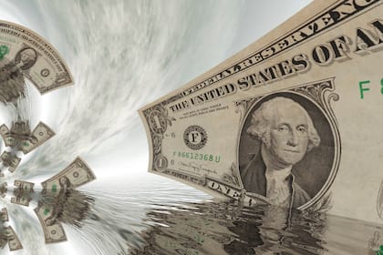 Profis schwören dem US-Dollar ab Dollar-Noten in einem "Kaleidoskop".