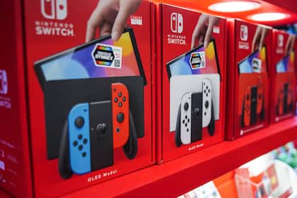Sony und Nintendo dominieren den Spielkonsolenmarkt Ein Nintendo Switch Game in Verkauf bei der Thailand Game Show in Bangkok, Oktober 2024.