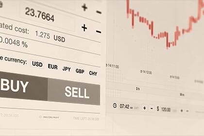 Aktien: Gleich zwei überraschende Kaufsignale Ein Trading-Screen mit Kauf- und Verkauf-Button