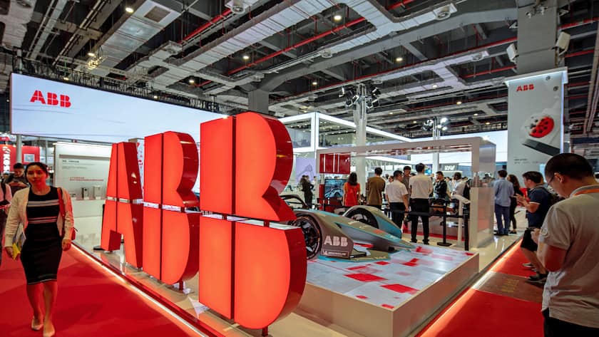 Stand von ABB an der "China International Industry Fair" in Shanghai im September 2019.