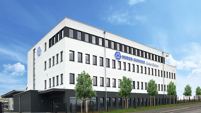 Huber + Suhner in Mainz, Deutschland.