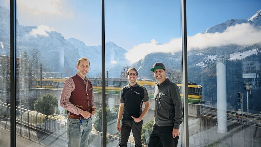 Wengen macht sich warm für die Zukunft Wollen die Fernwärme nach Wengen holen: Maximilian Dinkelaker, Hotelmanager des Victoria Lauberhorn, Pascal Wyssen und Niklaus Fischer, die Experten der BAC (von links).