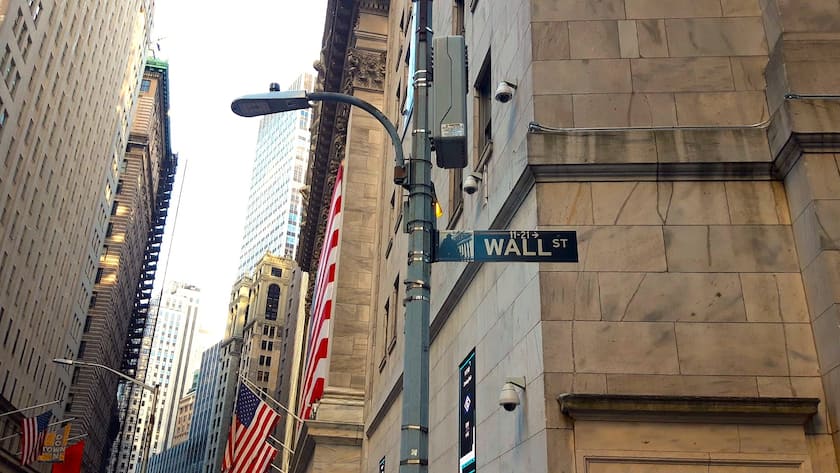 Die Wall Street - Börsenplatz in New York, USA.