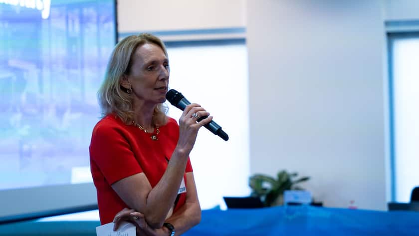 Logitech-CEO Hanneke Faber am Innovation Roundtable® Workshop.