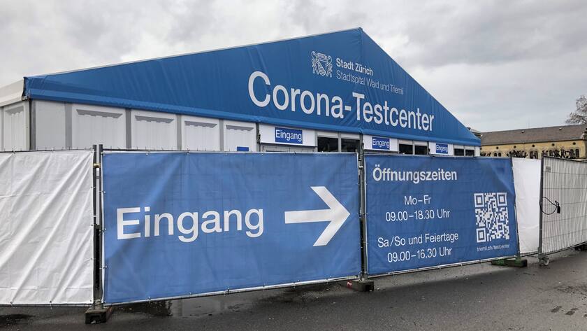 Corona-Testzentrum in der Stadt Zürich.