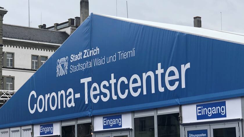 Corona-Testcenter in der Stadt Zürich.