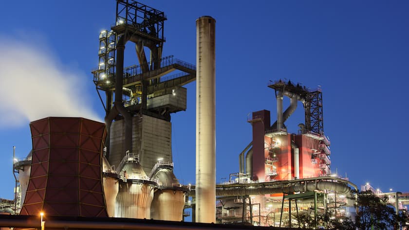 Modern blast furnaces in Duisburg.