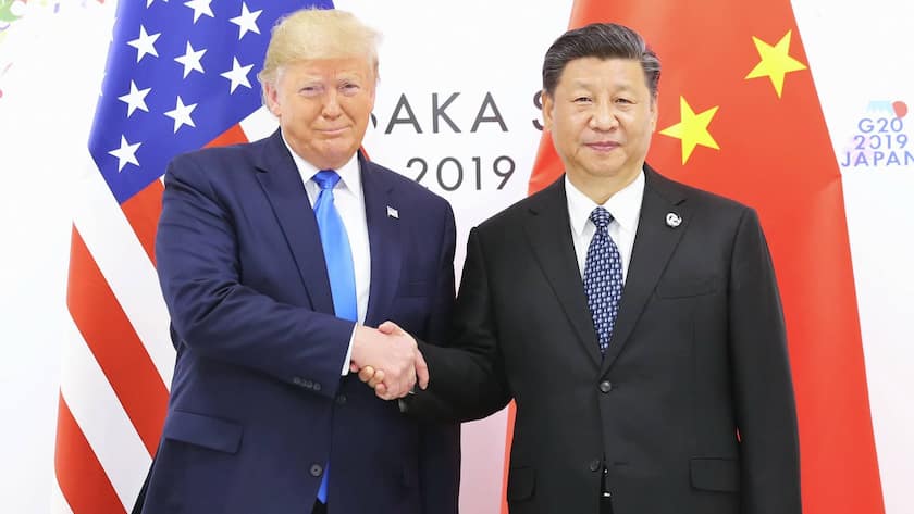 Donald Trump trifft den chinesischen Präsidenten Xi Jinping in Oaska, Japan (2019).