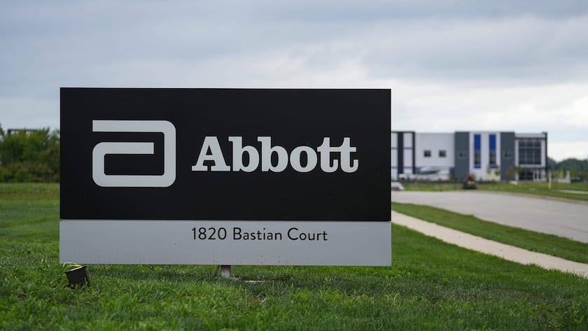 Das Firmenschild von Abbott Laboratories.