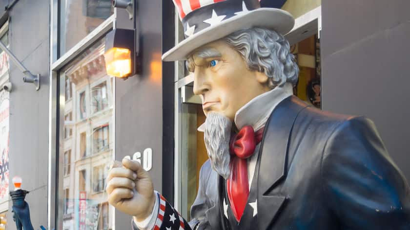 Uncle Sam ist die bekannte nationale Symbolfigur und Personifikation der Vereinigten Staaten von Amerika.