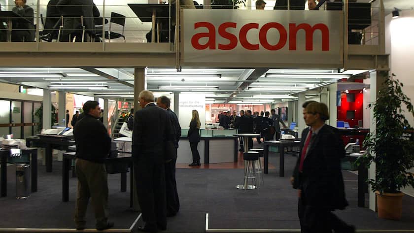 Das Technologieunternehmen Ascom präsentiert sich an einer Messe.