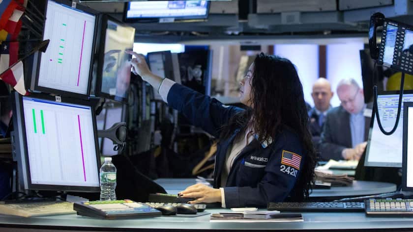 Händlerin an der New York Stock Exchange (NYSE).