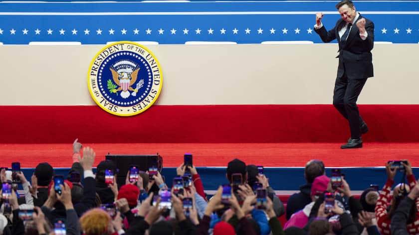 Elon Musk nach der Angelobung von US-Präsident Donald Trump in Washington, D.C., USA (20. Januar 2025).