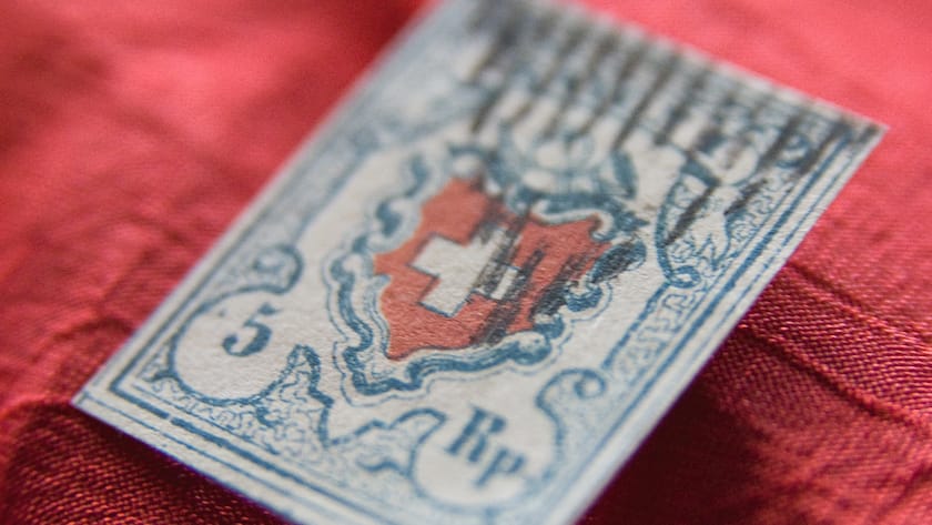 Rayon I-Postmarke der Schweizerischen Bundespost.