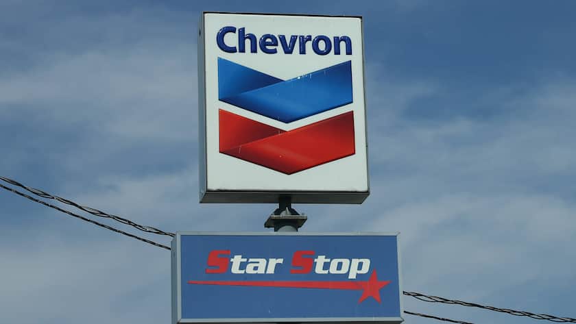 Chevron-Tankstelle in Austin, Texas, USA.