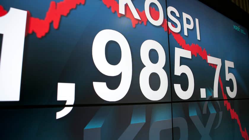 The Korea Composite Stock Price Index (KOSPI) figure is displayed on a monitor at the Korea Stock Exchange in Seoul, South Korea, on Tuesday, April 2, 2013.