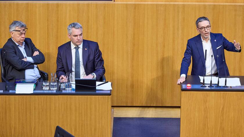 Nationalratssitzung im österreichischen Parlament (2023).