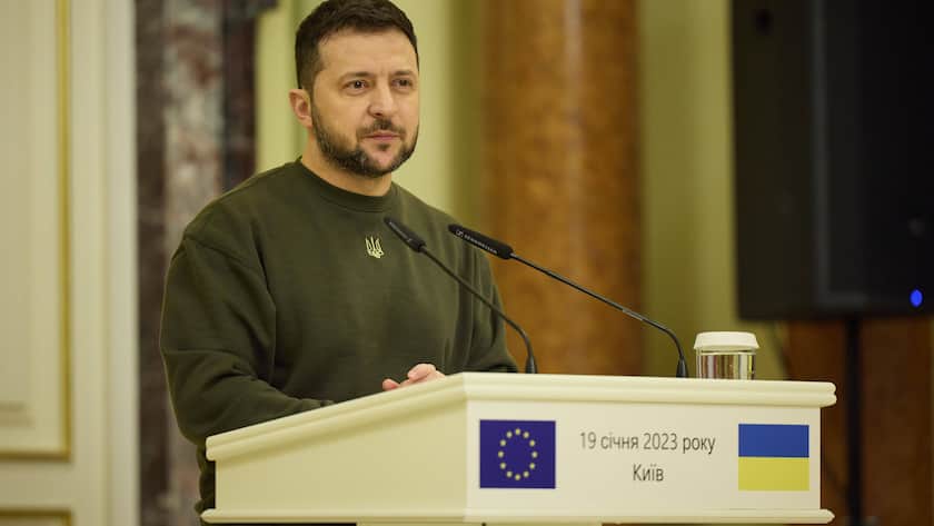 Der ukrainische Präsident Wolodimir Selenski bei einem Auftritt am 19. Januar 2023 in Kiew.