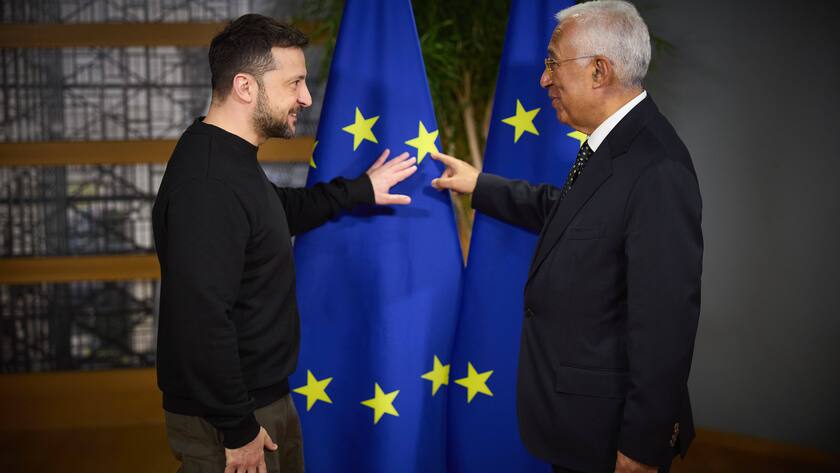 Der ukrainische Präsident Wolodymyr Selenskyi und EU-Ratspräsident Antonio Costa in Brüssel (19. Dezember 2024).