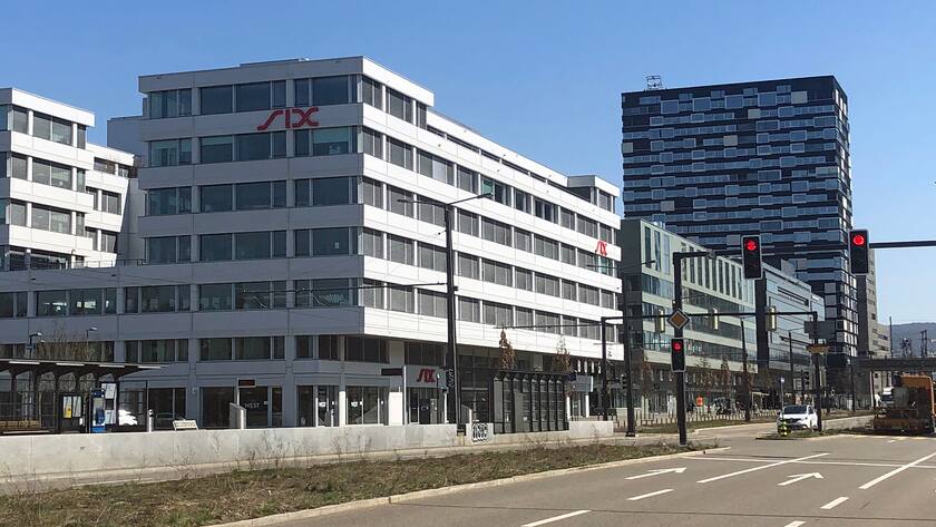 Sitz der Schweizer Börse SIX an der Pfingstweidstrasse in Zürich.