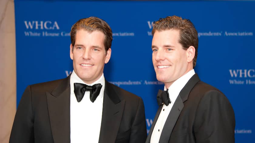 Die Brüder und Unternehmer Cameron und Tyler Winklevoss bei einem Empfang im Weissen Haus.