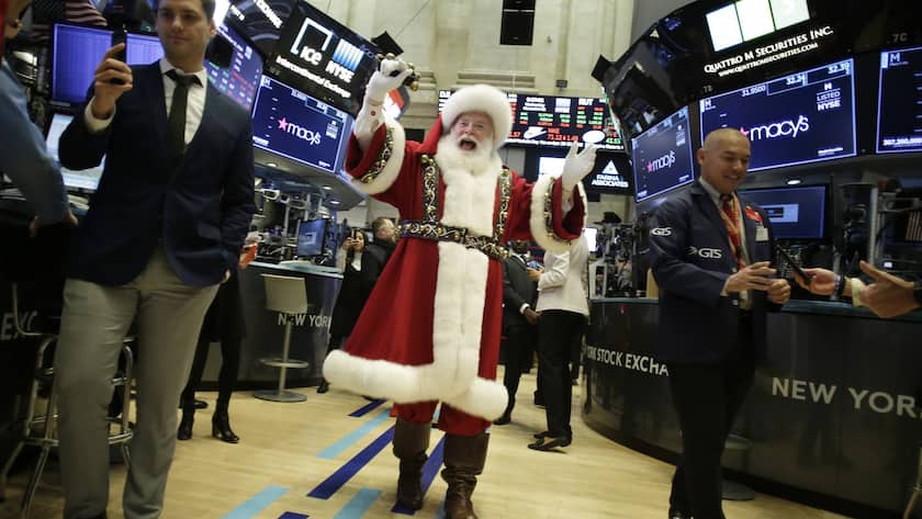 Santa Claus an der New Yorker Börse: Ein Bild vom Parkett aus dem Jahr 2018.