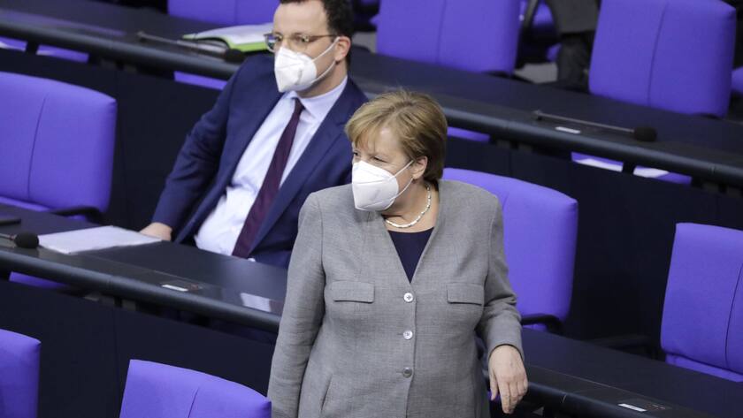 Bundeskanzlerin Angela Merkel mit Gesundheitsminister Jens Spahn.