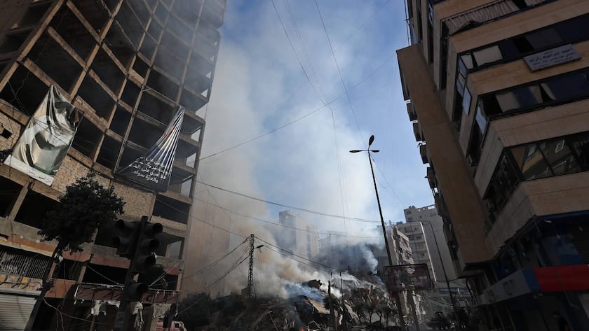 Zerstörte Gebäude nach dem Angriff durch Israel auf den Libanon in Beirut, 03.10.2024.