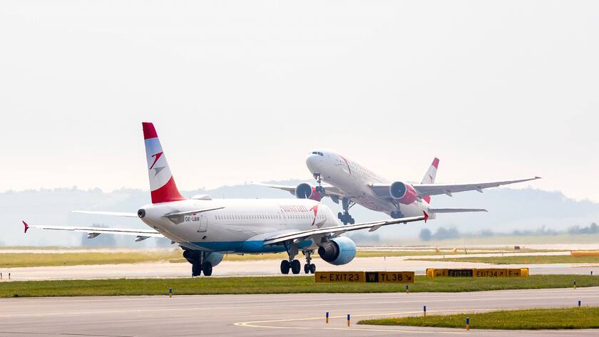 Am Wiener Flughafen starten Austrian-Maschinen nur noch für Transportflüge.