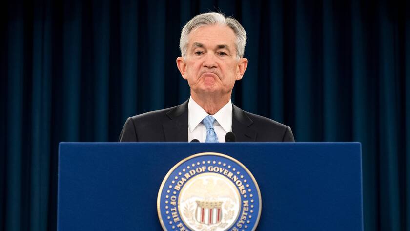 Fed-Chef Jerome Powell an einer Medienkonferenz Ende März 2025 in Washington D.C.