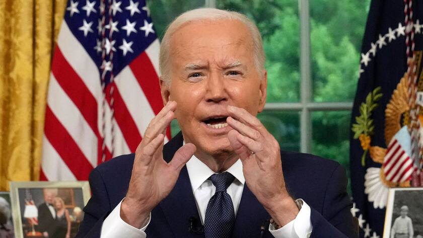 US-Präsident Joe Biden in einer Rede aus dem Oval Office des Weissen Hauses im Juli 2024.