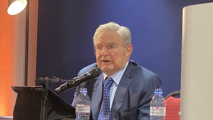George Soros während einer Medienkonferenz am World Economic Forum in Davos.