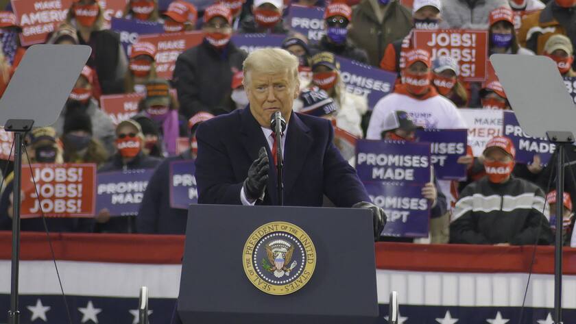 US-Präsident Donald Trump an einer Wahlkampfveranstaltung in Reading, Pennsylvania.