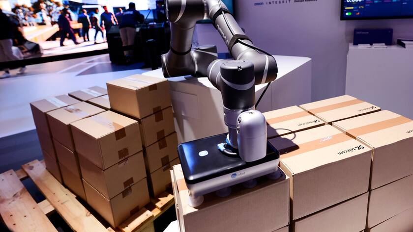 Der Pavilion von Südkorea am Mobile World Congress in Barcelona 2023.