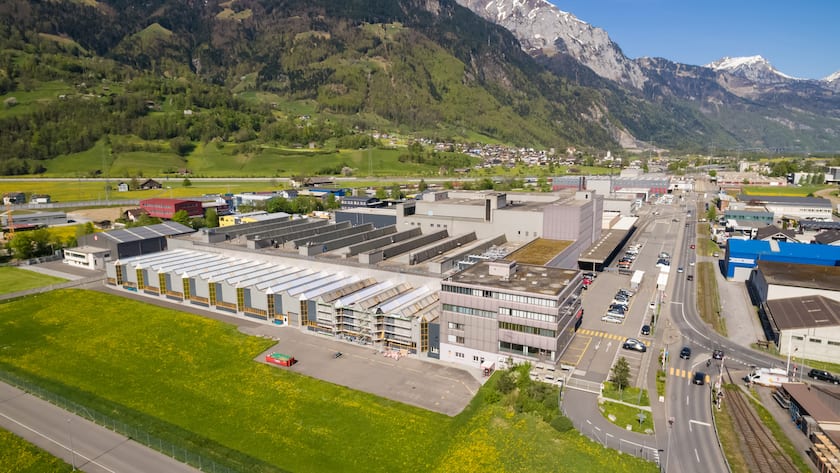 Blick auf das Werk von Dätwyler in Schattdorf