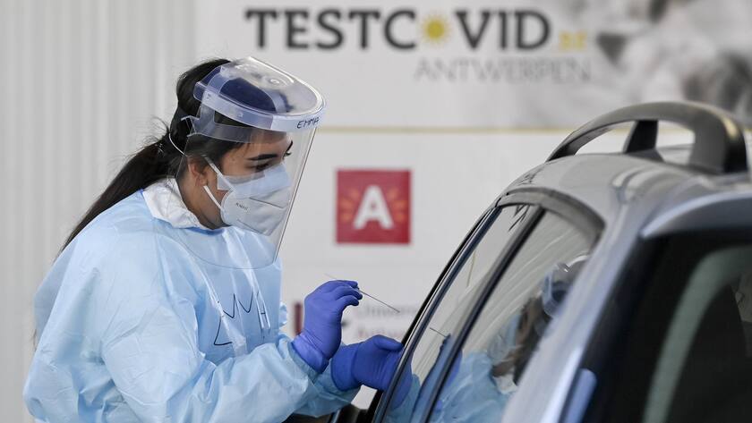 Corona-Testzentrum in Antwerpen, 3. November 2020.