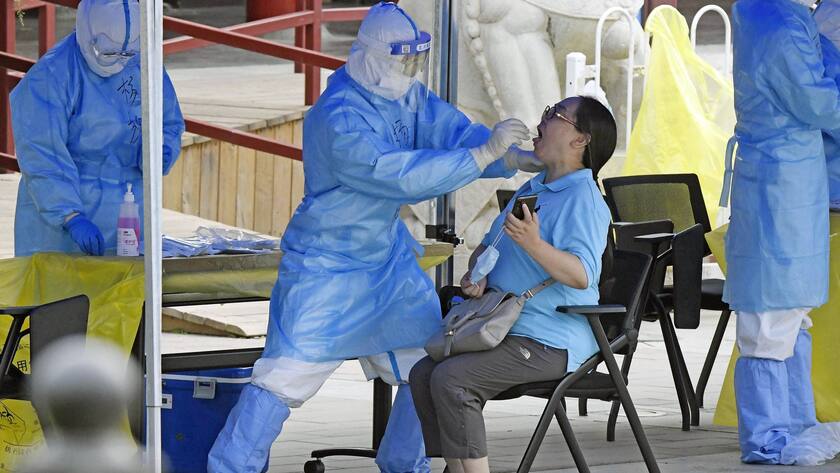 Corona-Test in Peking im Juni 2020.