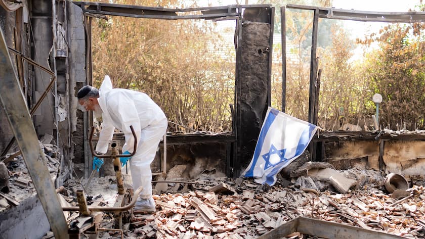 Kibbuz Be eri in Israel nach dem Massaker durch die islamistische Terrorgruppe Hamas Anfang Oktober 2023.