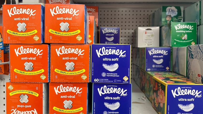 Kleenex-Tücher von Kimberly Clark.