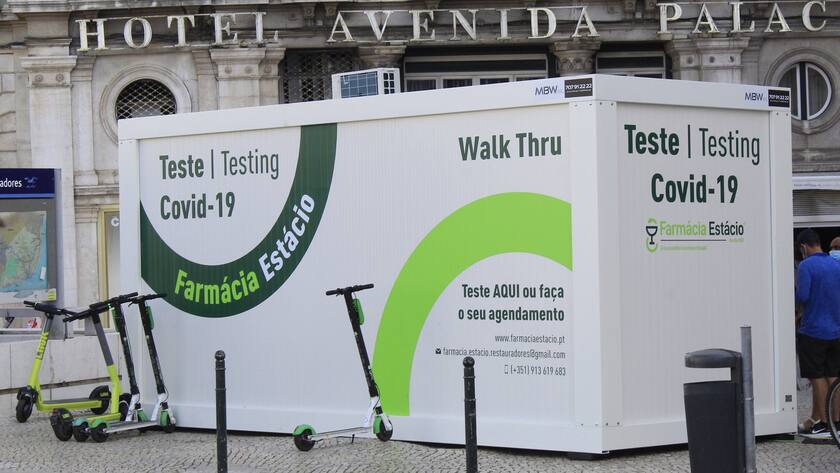 Test-Container im Zentrum von Lissabon.