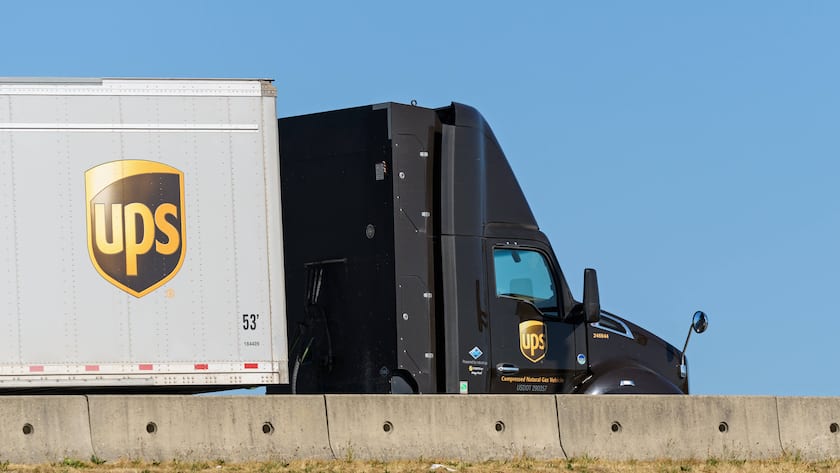 Ein Lastwagen von UPS in Richmond, Kanada (2023)