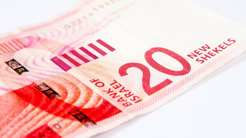 Eine Schekel-Banknote.