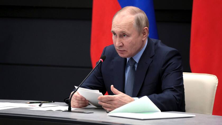 December 23, 2022, Tula, Tula Oblast, Russia: Russian President Vladimir Putin, chairs a face-to-face meeting with executives of Defense industries at the regional situation center, December 23, 2022 in Tula, Russia. Tula Russia - ZUMAp138 20221223_zaa_p138_003 Copyright: xRussianxPresidentialxPressxOfficx