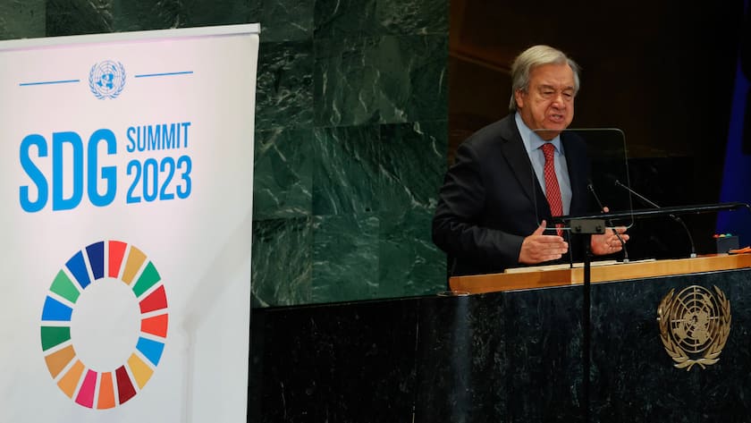 Antonio Guterres am UN Sustainable Development SDG Summit 2023.