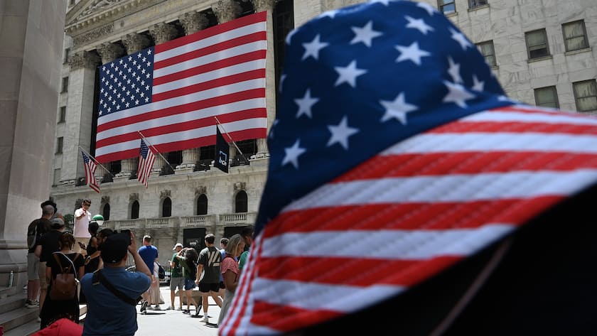 Blick auf die Börse an der Wallstreet in New York.