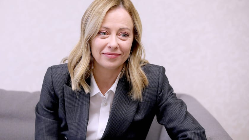 Die italienische Ministerpräsidentin Giorgia Meloni bei einem Staatsbesuch in Zagreb, Kroatien (2023).