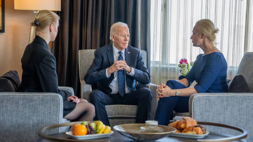 US-Präsident Joe Biden trifft Witwe von Alexej Nawalny, Yulia Navalnaya, und ihre Tochter Dasha in San Francisco, Kalifornien (22. Februar 2024)