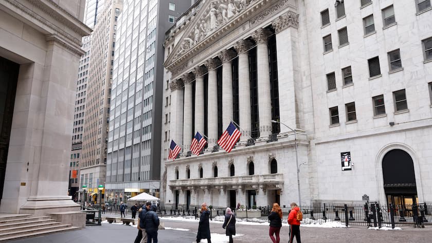 Die Wall Street am 12. Februar 2025 (New York, USA).