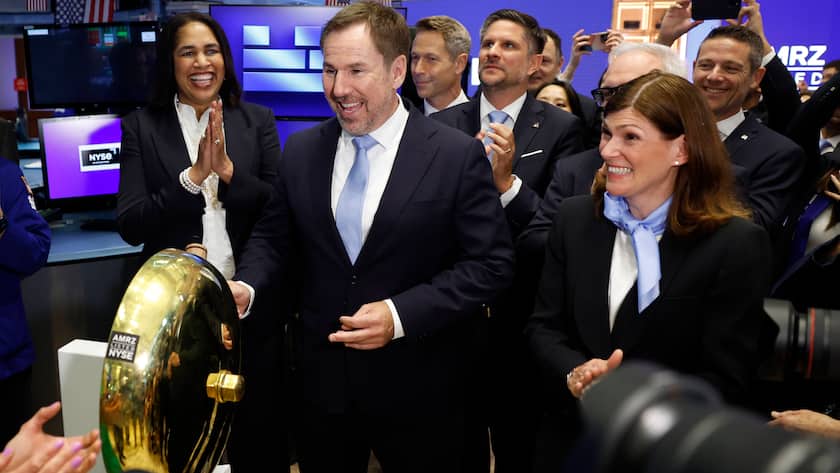 Jan Jenisch, CEO von Amrize, auf dem Parkett der New York Stock Exchange (2025).